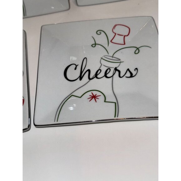 Holiday-Themed Food Network Square Plates Set Of 5 - Picture 4 of 8